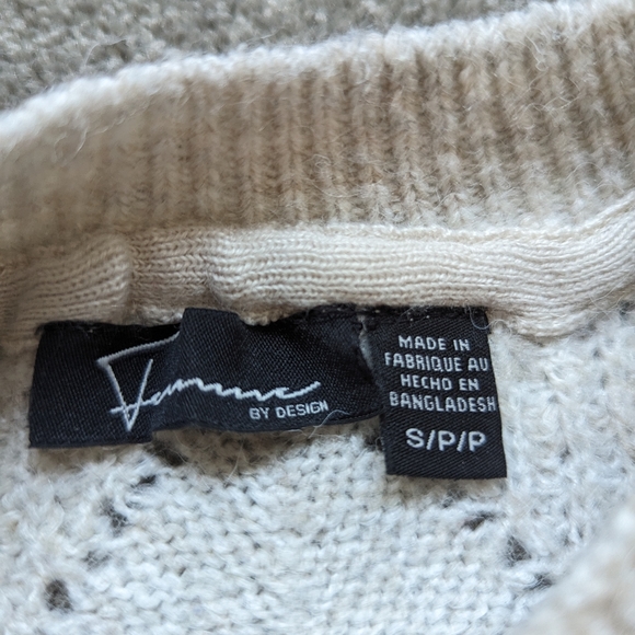 Ricki's hollow details oversized wool blend cream pullover sweater women's Small - Picture 3 of 9